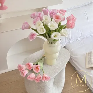 【Floral M】夏日野餐氣息洋桔梗浪漫紫仿真花花材7入組(人造花/仿真花/假花/花藝DIY/裝飾花材)