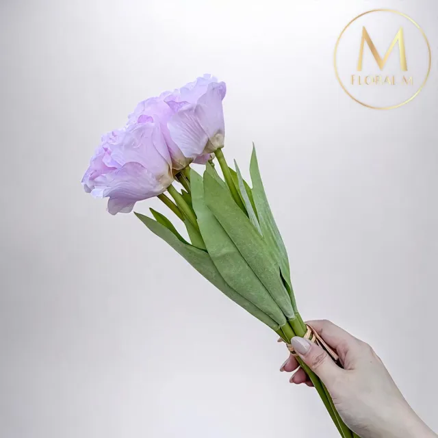 【Floral M】夏日野餐氣息洋桔梗浪漫紫仿真花花材7入組(人造花/仿真花/假花/花藝DIY/裝飾花材)