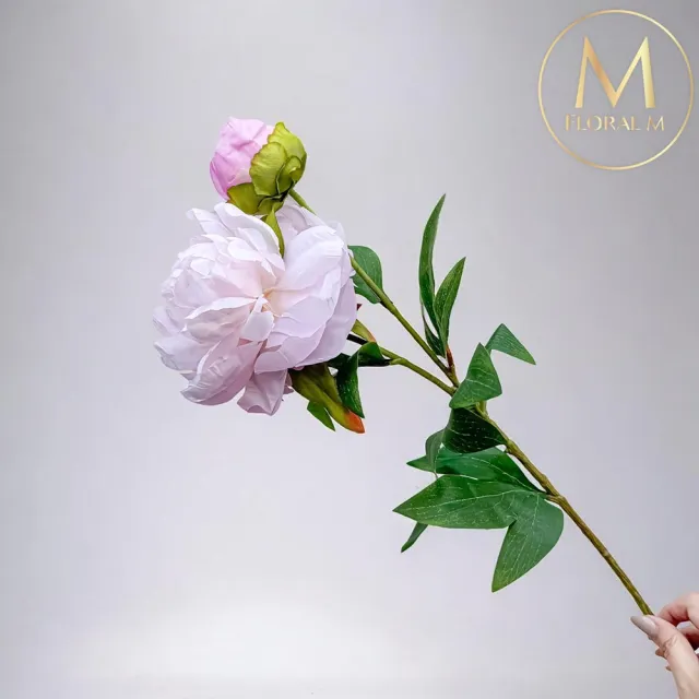 【Floral M】最高級浪漫天使粉公主芍藥仿真花花材1入組(人造花/仿真花/假花/花藝DIY/裝飾花材)