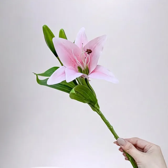 【Floral M】法式花仙女Lily香水百合氣質粉仿真花花材1入組(人造花/仿真花/假花/花藝DIY/裝飾花材)