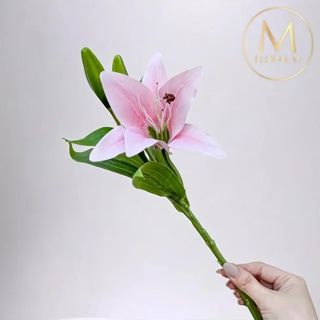 【Floral M】法式花仙女Lily香水百合氣質粉仿真花花材1入組(人造花/仿真花/假花/花藝DIY/裝飾花材)