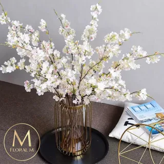 【Floral M】上野初戀白櫻花仿真花花材1入組(人造花/仿真花/假花/花藝DIY/裝飾花材)