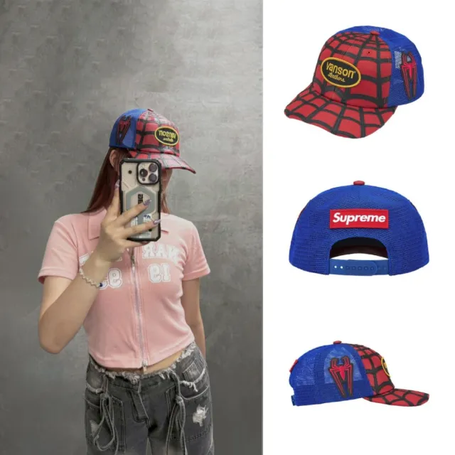 【SUPREME】Supreme × Vanson Leathers × Spider-Man 三方聯名 六分割皮革網帽 SS26H69