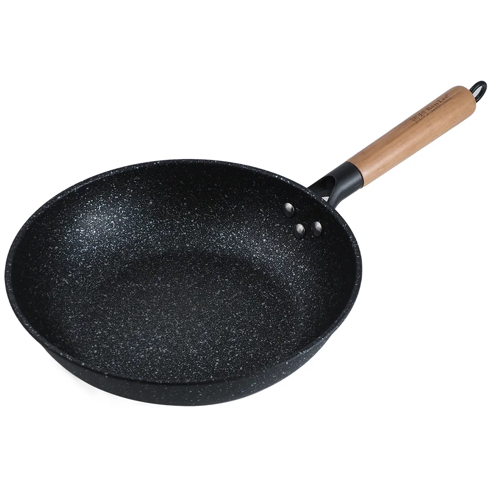 賓利麥飯石深型煎炒鍋-32cm-2支組(炒鍋)