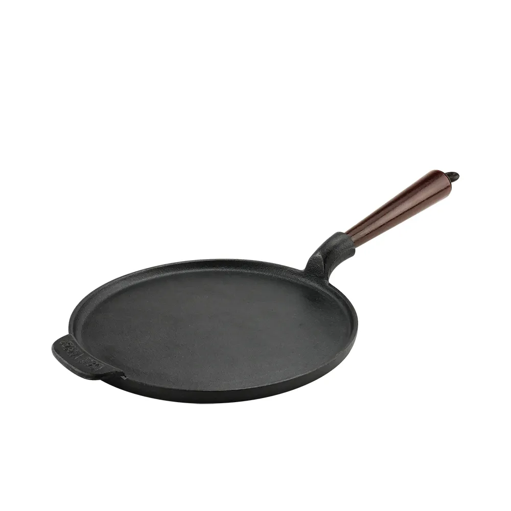 【Carl Victor 1886】卡維特 鑄鐵平底煎餅鍋 23cm 深棕山毛櫸木柄 CV-P23W(鑄鐵鍋、平底煎餅鍋)