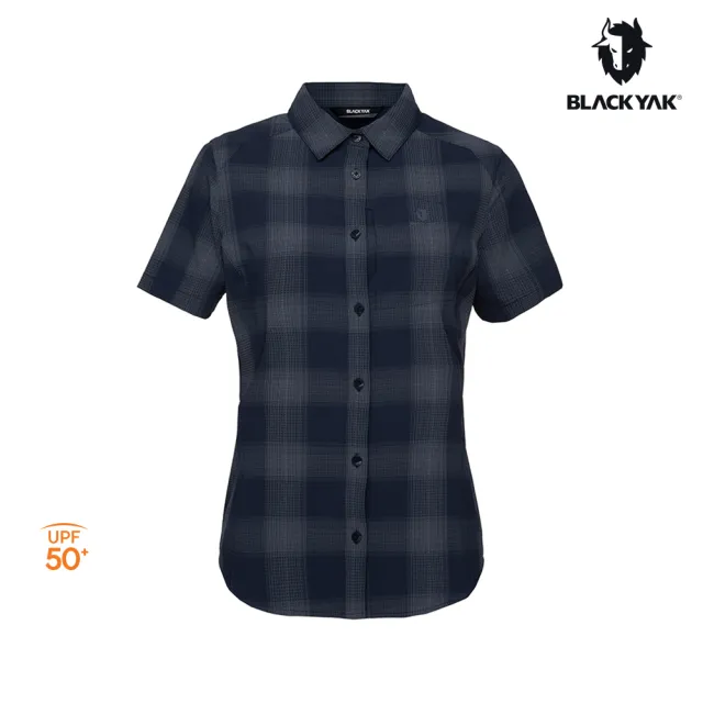 【BLACKYAK】女 輕量彈性短袖襯衫[二色]日常 休閒 UPF50 吸濕快乾 格紋|FB1WS101