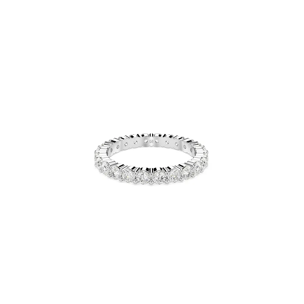 【SWAROVSKI 施華洛世奇】官方直營 Matrix Vittore 戒指 圓形切割 白色 銀色調潤飾(情人節禮物)