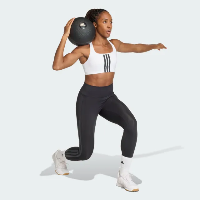 【adidas 愛迪達】運動內衣 女 中度支撐 慢跑 瑜珈 訓練 OPT 3S MS 白 KA0103
