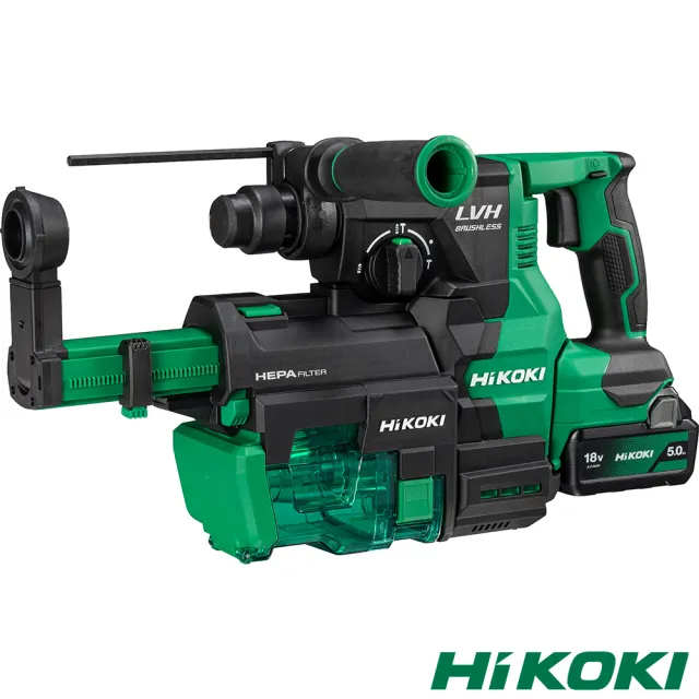 【HiKOKI】18V無刷四溝三用溝鎚鑽(附集塵器) 26mm (雙電) DH1826DA