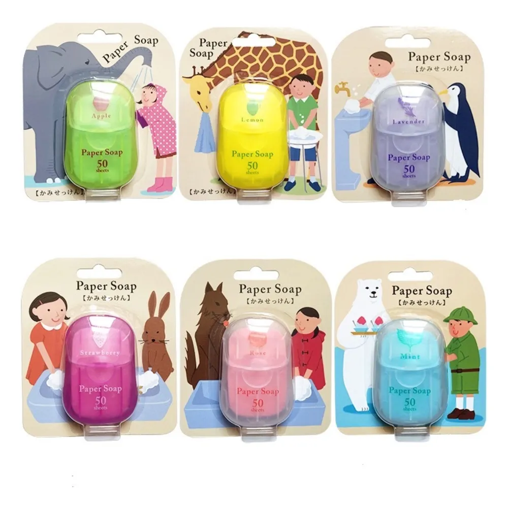 【AMI HOME】日本品牌 Paper Soap 紙香皂片 50入(洗手乳 洗手紙 清潔 肥皂 消毒)