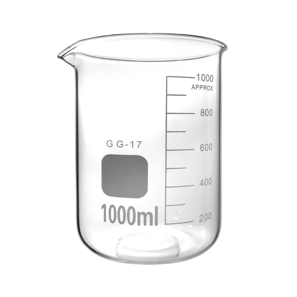 【MASTER】寬口燒杯 透明玻璃杯 化學實驗室器材 1000ml 玻璃量杯 實驗燒杯 618-GCL1000(耐高溫燒杯)