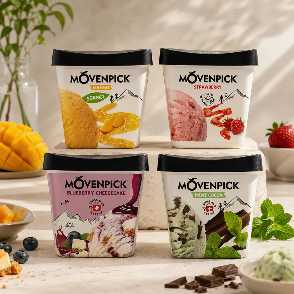 【Movenpick 莫凡彼】475ml、500ml冰淇淋4盒組
