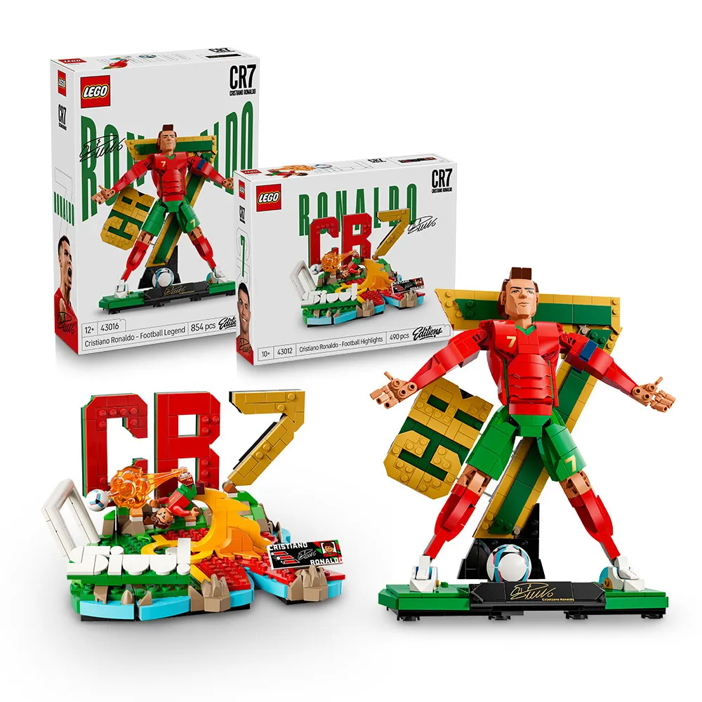 【LEGO 樂高】Editions 43012 & 43016 Cristiano Ronaldo-C羅組合(世足 2026世界盃 禮物 積木 居家擺設)