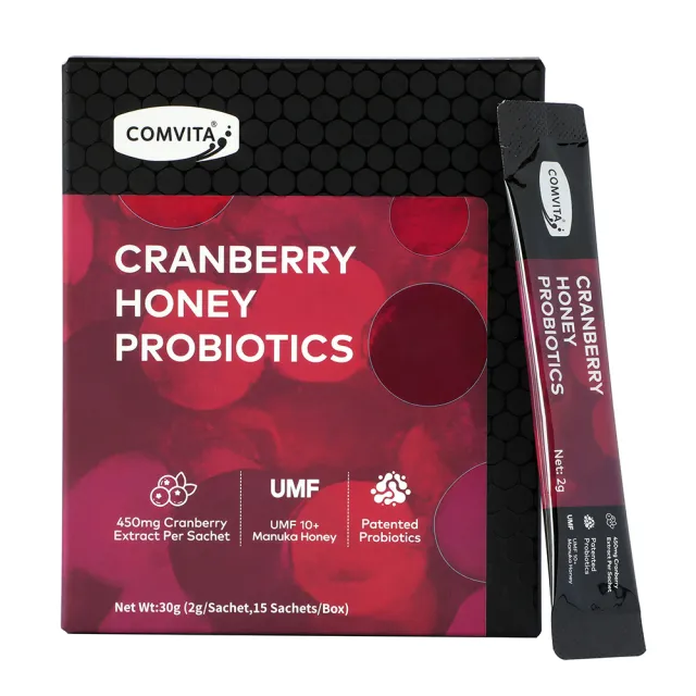 【Comvita 康維他】UMF10+蔓越莓蜂蜜益生菌(2g*15包)即期福利品