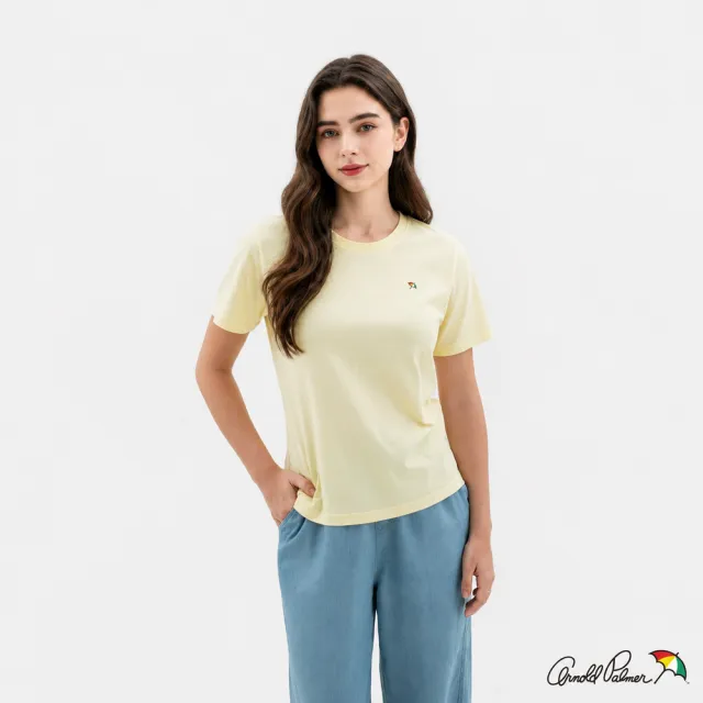 【Arnold Palmer 雨傘】女裝-100%純棉經典小傘印刺繡印花LOGO短袖圓領T-shirt(多款選)