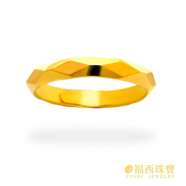 【福西珠寶】黃金戒指 極簡宣言男戒 立體菱格紋 霧面×鏡面工藝 活動戒圍 (金重0.95錢正負0.03錢)