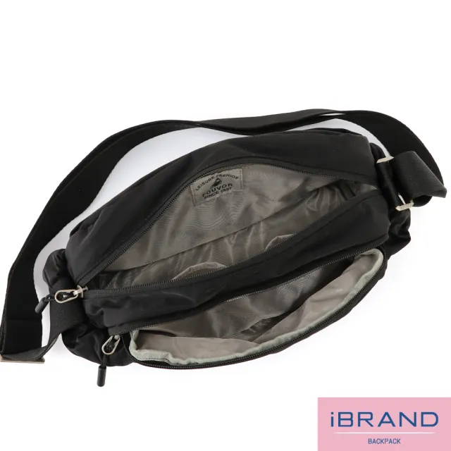 【iBrand】雙11 輕柔LIGHT雙層大口袋側背包 輕量 斜背包(防潑水 多色任選)