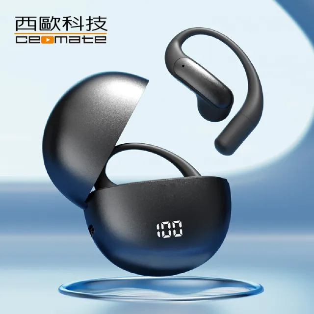 【西歐科技】AI即時翻譯耳機 開放式藍牙耳機 CME-AE1180黑色贈地中海萬國充電器 CME-AD01-7)