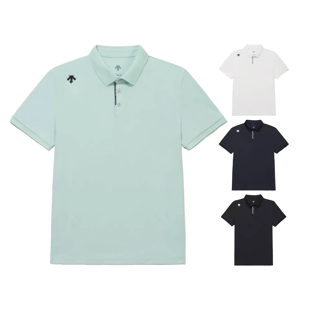 【DESCENTE】迪桑特 TOUGH 男士 吸濕快乾短袖POLO衫(黑色/白色/深藍色/果綠色)