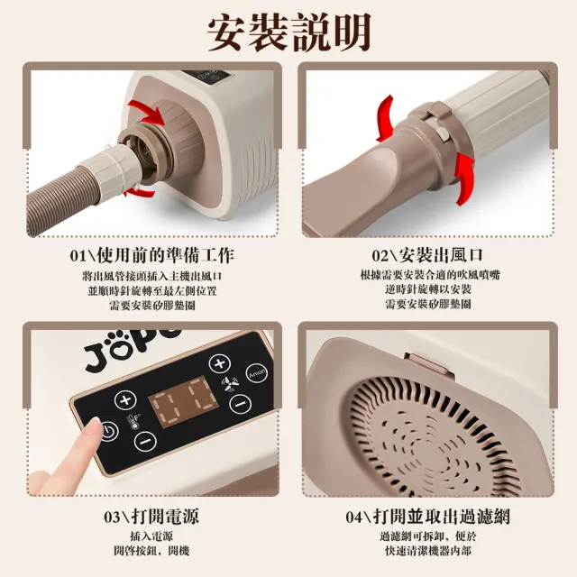 【JoPet】寵物吹水機 吹毛機 吹風機(負離子 九段式風量/溫度)