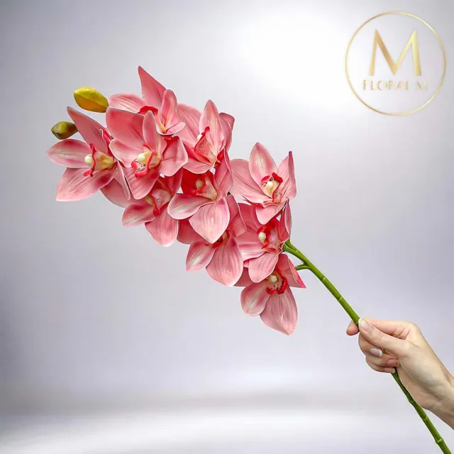 【Floral M】居家輕奢高級蝴蝶蘭公主粉仿真花花材1入組(人造花/仿真花/假花/花藝DIY/裝飾花材)