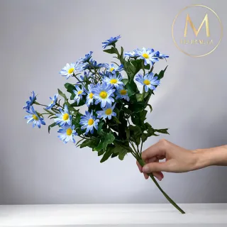 【Floral M】英式花園優雅藍小雛菊仿真花花材1入組(人造花/仿真花/假花/花藝DIY/裝飾花材)