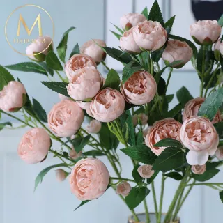 【Floral M】人間香奈兒山茶花優雅粉仿真花花材1入組(人造花/仿真花/假花/花藝DIY/裝飾花材)