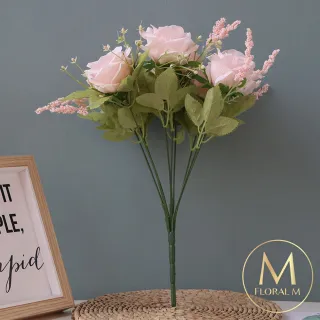 【Floral M】英式卡爾玫瑰優雅粉仿真花花材1入組(人造花/仿真花/假花/花藝DIY/裝飾花材)