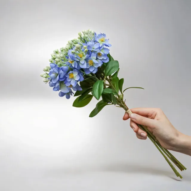 【Floral M】夏日經典茉莉花清新藍仿真花花材1入組(人造花/仿真花/假花/花藝DIY/裝飾花材)