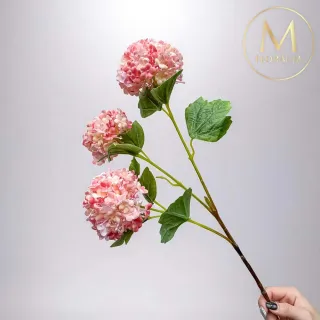 【Floral M】京都夏日繡球夕陽橙仿真花花材1入組(人造花/仿真花/假花/花藝DIY/裝飾花材)