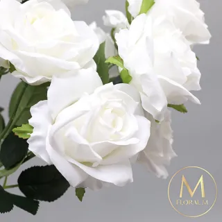 【Floral M】英式卡爾玫瑰經典白仿真花花材1入組(人造花/仿真花/假花/花藝DIY/裝飾花材)