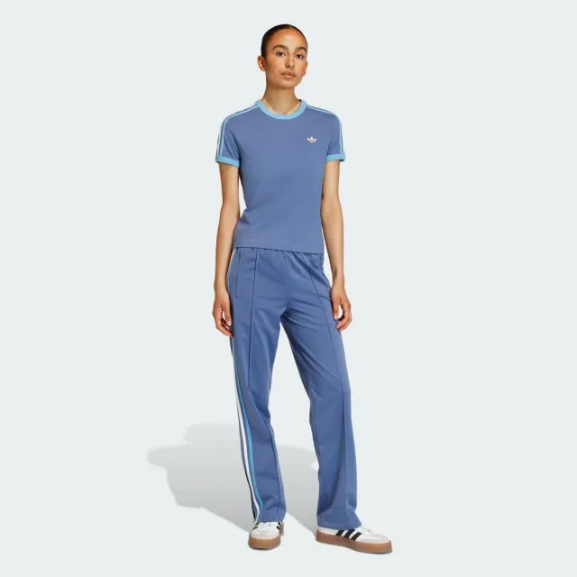【adidas 愛迪達】3s Tee Slim 女 T恤 運動上衣 休閒短袖 藍 亞版 經典(KE9385)