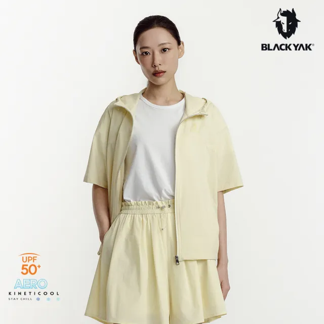 【BLACKYAK】女 AERO FRESH K涼感短袖外套[三色]UPF50 輕量 涼感 透氣 短版 連帽設計|FB1WJ010