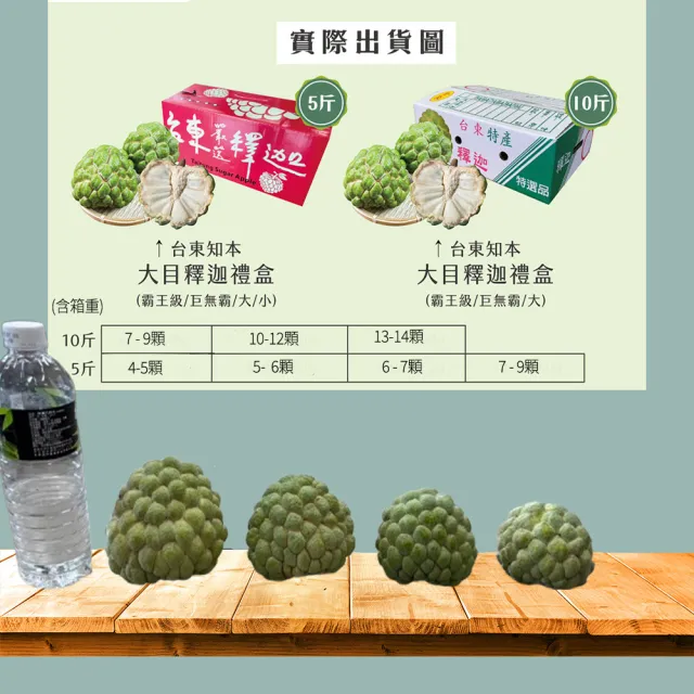 【初品果】台東知本大目釋迦含箱重10斤13-14顆x1箱(產地直送/送禮/禮盒/水果禮盒)