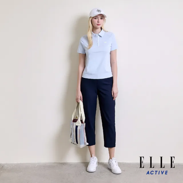 【ELLE ACTIVE】女款 清爽舒適七分休閒褲-深藍色(EA26S1W3401-39)