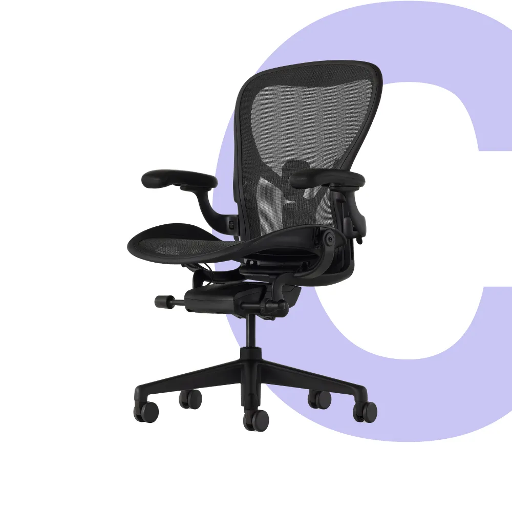 【Herman Miller】Aeron 全功能 - 尊爵黑｜C SIZE｜世代家具｜原廠授權代理商(人體工學椅/電腦椅/辦公椅)