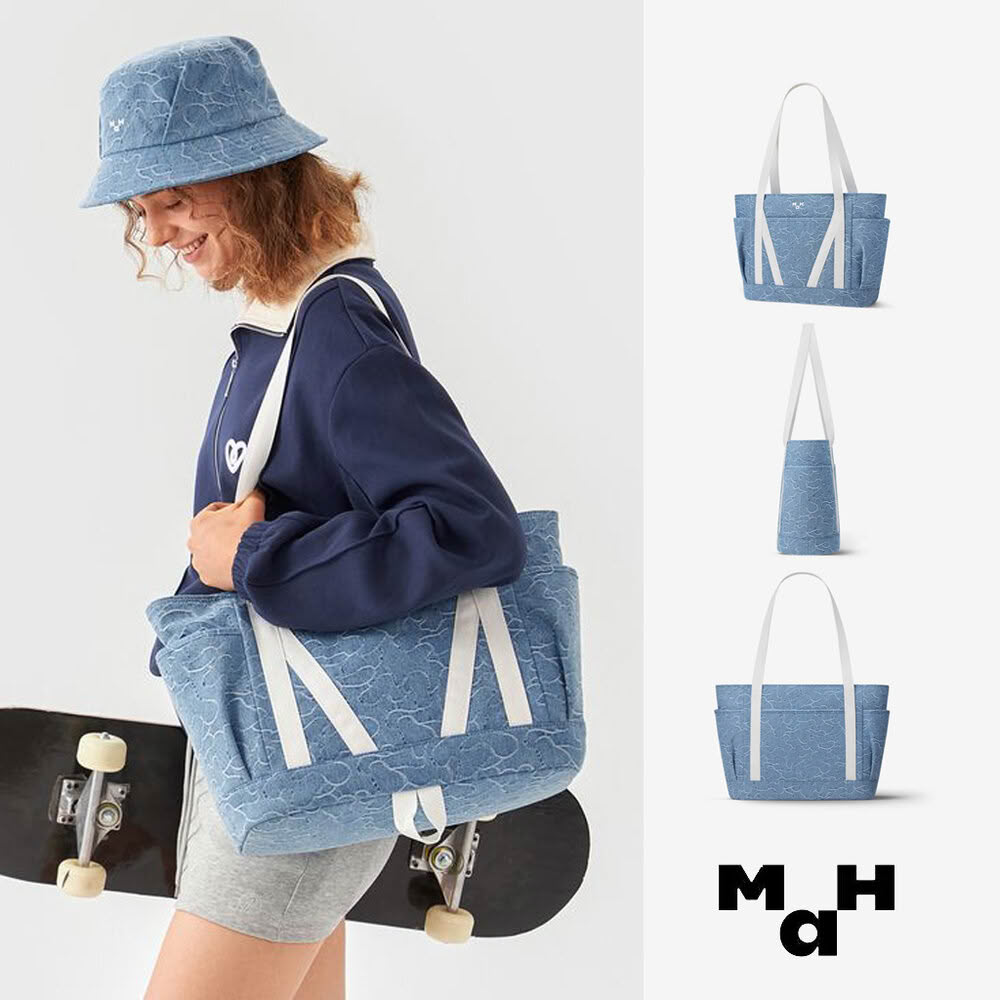 【MaH】官方旗艦館 Camouflage Denim系列 牛仔大容量托特包(18L)