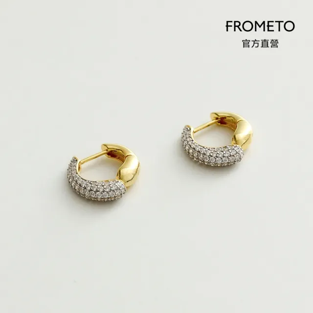 【FROMETO】星月｜純銀耳環 金 贈禮盒包裝 (輕珠寶 /情人節禮物 生日禮物)
