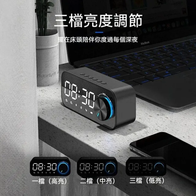 【Quality 聚家】無線音箱 大音量音響 鬧鐘音響 音樂播放器 桌面時鐘 長時間待機 LED顯示屏 低音炮