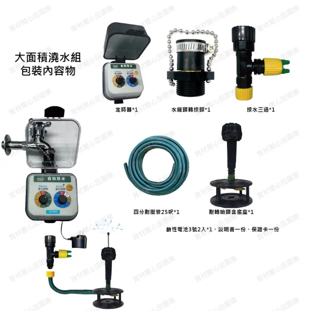 【田園樂】育材大面積自動澆水套組/電磁閥/插電