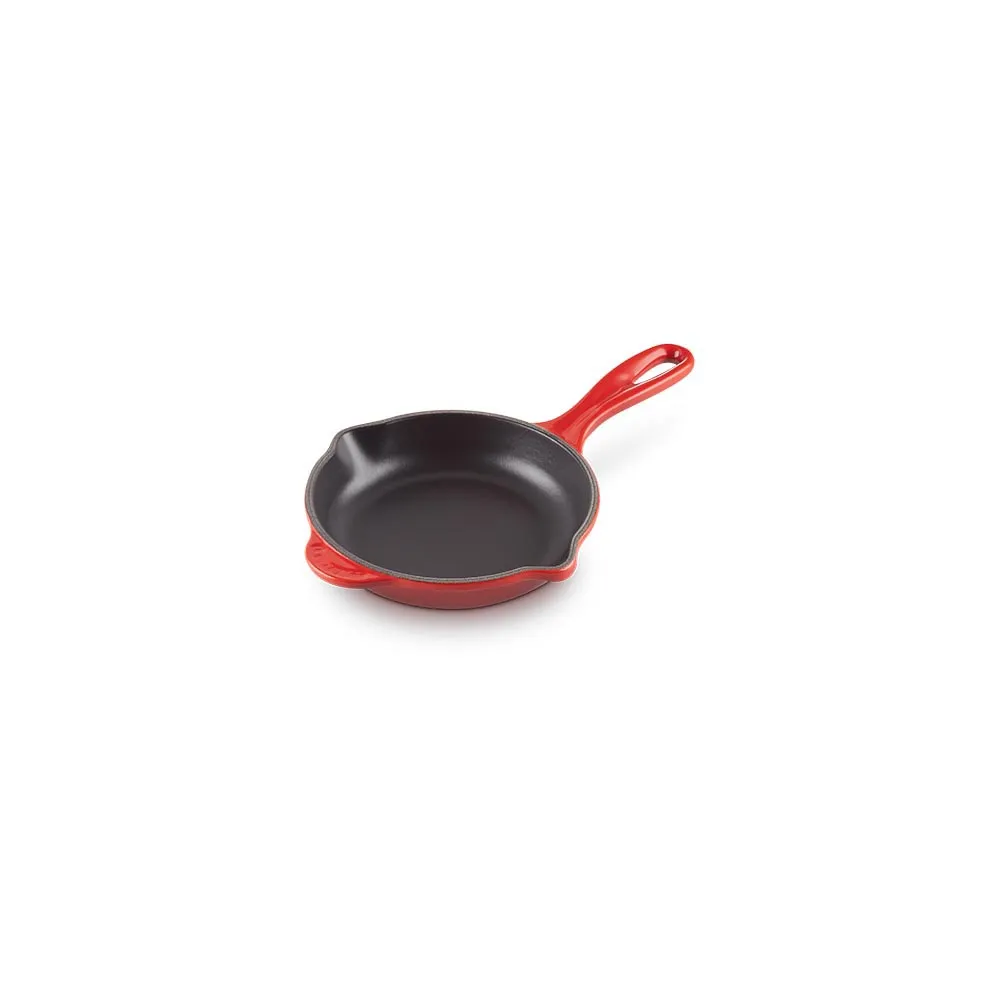 【Le Creuset】琺瑯鑄鐵鍋單柄圓煎盤16cm(櫻桃紅)