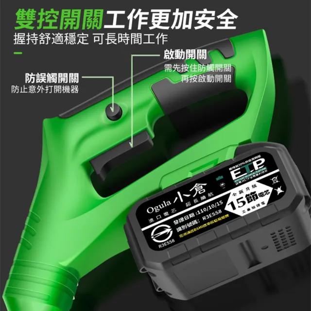 【Ogula 小倉】割草機 牛津繩割草機 除草機 10000M單電+牛津繩(打草機/電動割草機/無線打草機)
