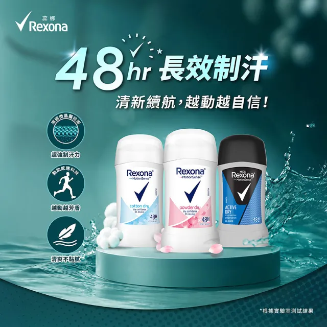 【Rexona 蕊娜】官方直營 制汗爽身體香膏 清新舒棉40g