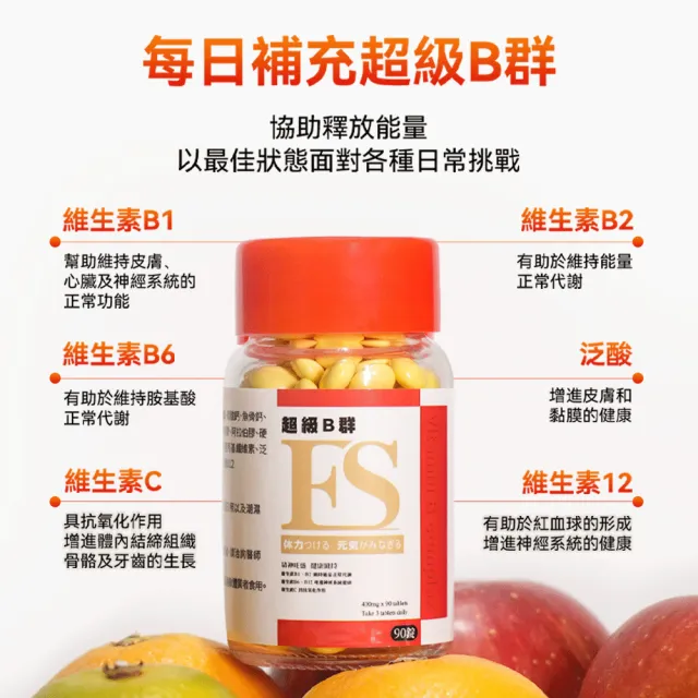 【ES】超級B群錠 90入/瓶 (日本製造 維生素B 小顆好吞 無臭味 補充體力 維持精神)