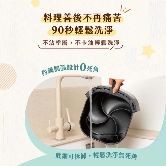 【Philips 飛利浦】旋鈕海星氣炸鍋3.2L_黑皮小星_NA110