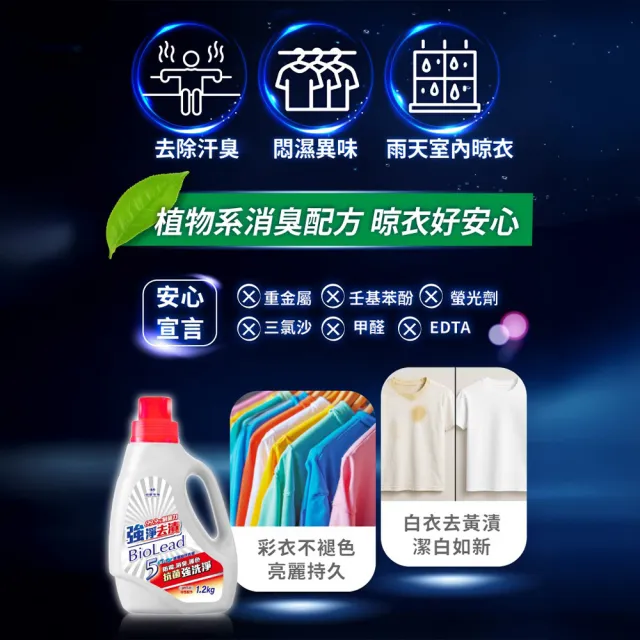 【台塑生醫】BioLead 強淨去漬超濃縮洗衣精瓶裝1.2kg x3
