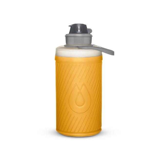 【HydraPak】Flux軟式水瓶GF427｜鬱金黃 750ml (附提把 摺疊收納)