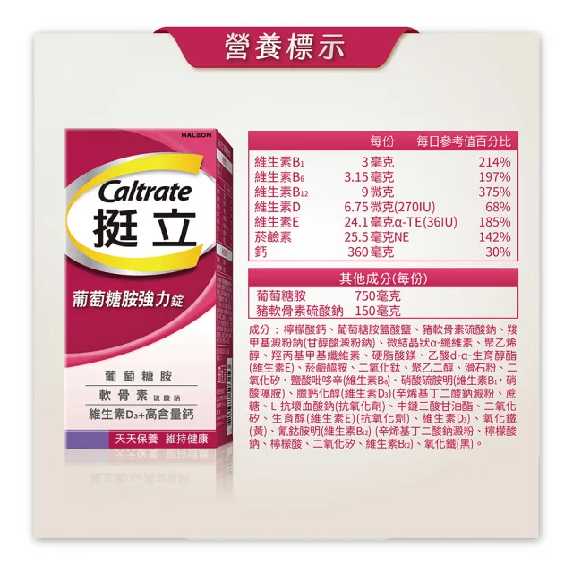 【挺立】葡萄糖胺強力錠 3盒組(150錠/盒-3合1關鍵配方 軟骨素 高含量鈣與維生素D3 靈活強化)