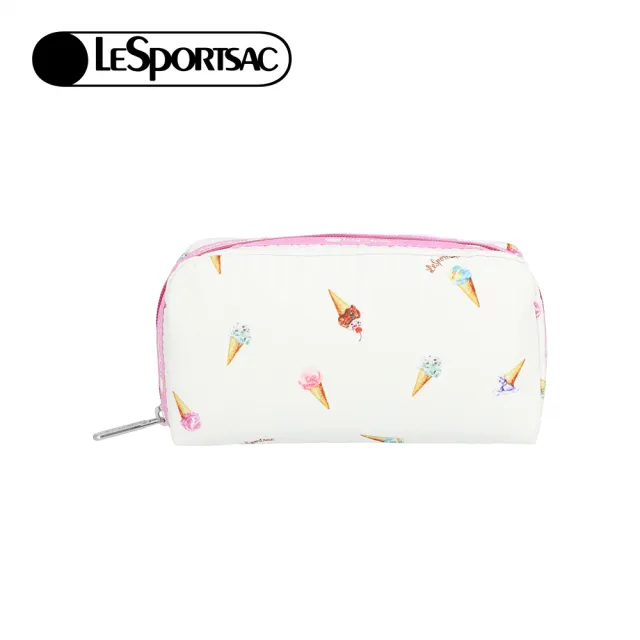 【Lesportsac】Rectangular Cosmetic 長形化妝包 盥洗包 收納包 女包(繽紛冰淇淋)