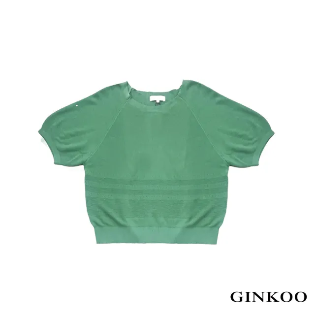 【GINKOO 俊克】條紋組織圓領針織上衣(其他規格)
